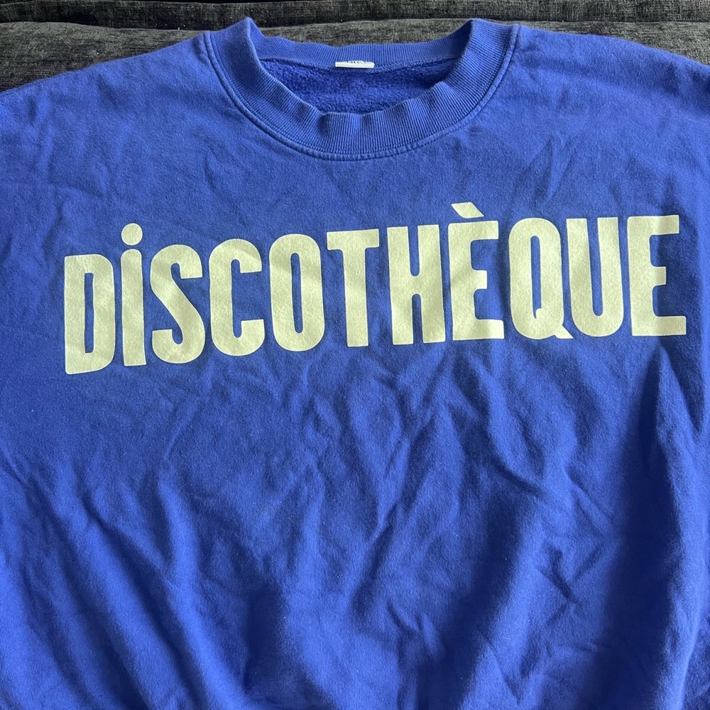 Clare V Blue 'Discothèque' Graphic Sweatshirt